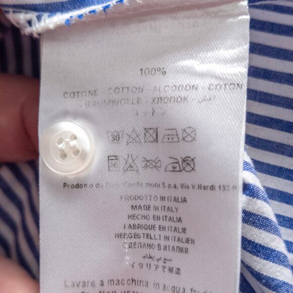 Valentina’s Blouse Embroidered Blue White Stripes Size XL Garden Party Layers - Picture 8 of 9